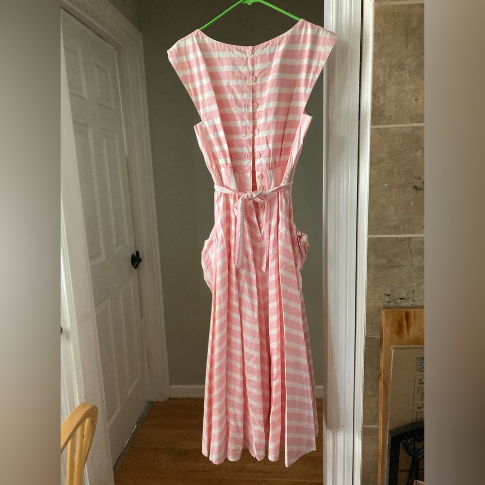 Pink Striped Women's Dress - Picture 2 of 4